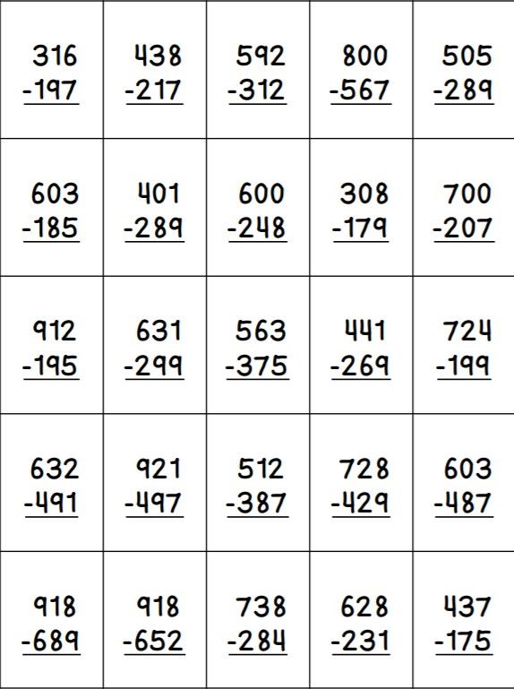 Subtraction board Subtraction board